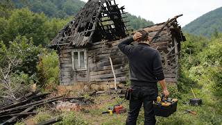 Man Finds a Ruined Cabin in the Forest and Brings It Back to Life thumbnail