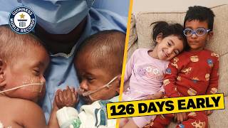 Most Premature Twins Celebrate Their 4th Birthday | Guinness World Records thumbnail