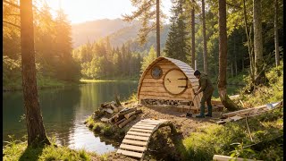Building a Tiny Wooden Hideout Near the River in the Forest thumbnail