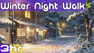 Peaceful Winter Night Walk ❄️ Relaxing Snowfall Sounds for Sleep & Relaxation thumbnail