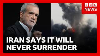 Iran says it will never surrender as Trump warns it faces complete destruction | BBC News thumbnail