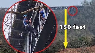 I did a 150 foot abseil to raise money for the Royal Marine Charity thumbnail