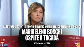 Truckers in revolt: Irresponsible and incompetent government | Maria Elena Boschi guest on Tagadà thumbnail