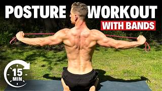 15 Min RESISTANCE BAND UPPER BACK WORKOUT | Fix Posture thumbnail