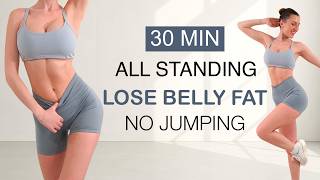 30 Min ALL STANDING CARDIO ABS Workout | Lose Belly Fat, No Jumping, No Repeat thumbnail