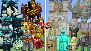 ALL MUTANT WARDEN & BLAZE VS ALL MUTANT IRON GOLEM & PILLAGER MOBS BATTLE IN MINECRAFT thumbnail