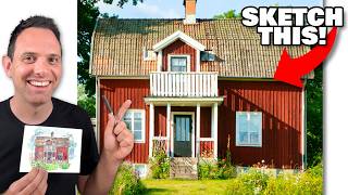 How To Sketch A Farm House Loosely | Urban Sketching For Beginners thumbnail