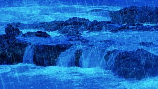 Heavy Rain & Big Ocean Waves 🌧️  Rainstorm Sounds White Noise for Sleeping, Studying or Relaxation thumbnail